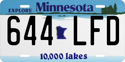 MN license plate 644LFD