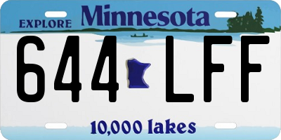 MN license plate 644LFF
