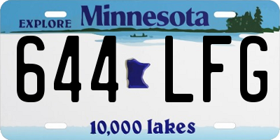 MN license plate 644LFG