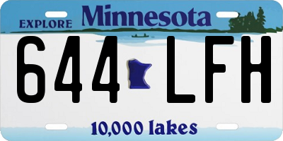 MN license plate 644LFH