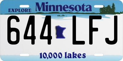 MN license plate 644LFJ