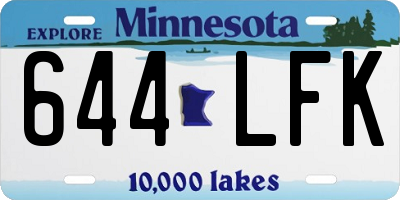MN license plate 644LFK