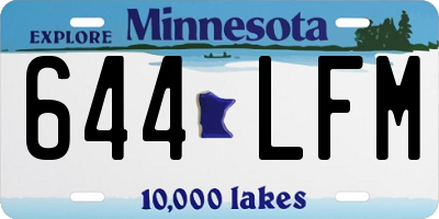 MN license plate 644LFM