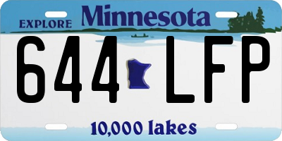 MN license plate 644LFP