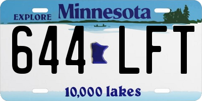 MN license plate 644LFT