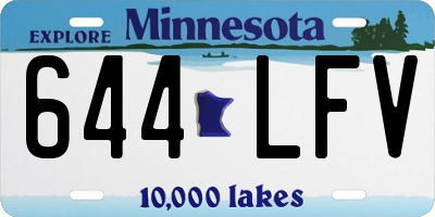 MN license plate 644LFV