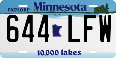 MN license plate 644LFW