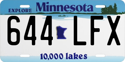 MN license plate 644LFX