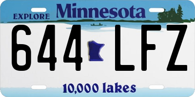 MN license plate 644LFZ