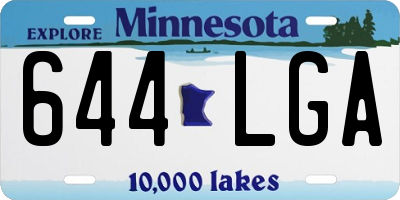 MN license plate 644LGA