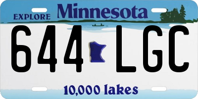 MN license plate 644LGC