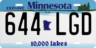 MN license plate 644LGD