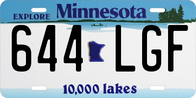 MN license plate 644LGF