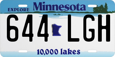 MN license plate 644LGH