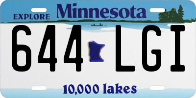 MN license plate 644LGI