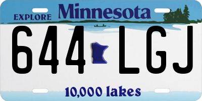 MN license plate 644LGJ