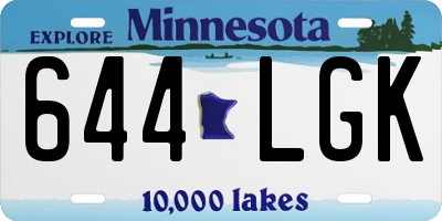 MN license plate 644LGK