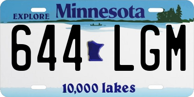 MN license plate 644LGM