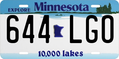MN license plate 644LGO
