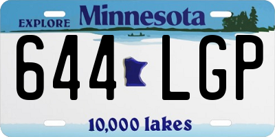 MN license plate 644LGP