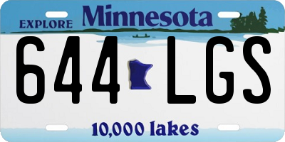MN license plate 644LGS