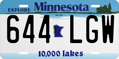 MN license plate 644LGW