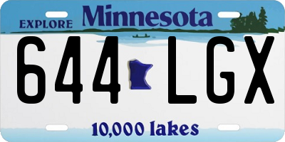 MN license plate 644LGX