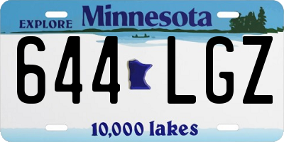 MN license plate 644LGZ