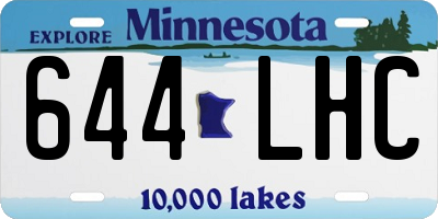 MN license plate 644LHC