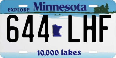 MN license plate 644LHF