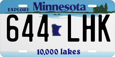 MN license plate 644LHK