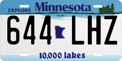MN license plate 644LHZ