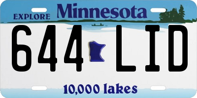 MN license plate 644LID