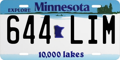 MN license plate 644LIM