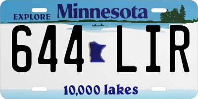 MN license plate 644LIR