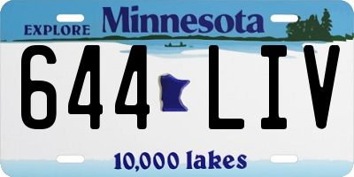 MN license plate 644LIV