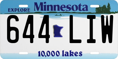 MN license plate 644LIW