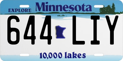 MN license plate 644LIY