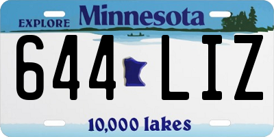 MN license plate 644LIZ