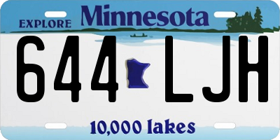 MN license plate 644LJH