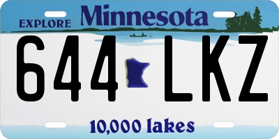 MN license plate 644LKZ