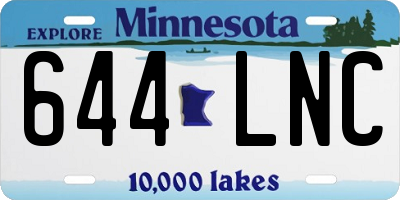 MN license plate 644LNC