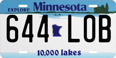 MN license plate 644LOB