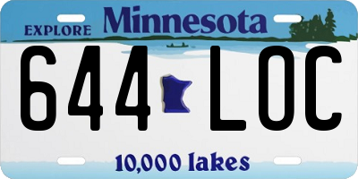 MN license plate 644LOC