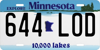 MN license plate 644LOD