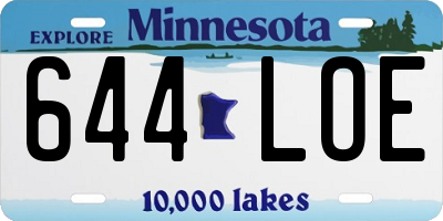 MN license plate 644LOE