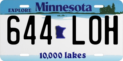MN license plate 644LOH