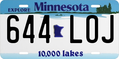 MN license plate 644LOJ