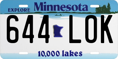 MN license plate 644LOK