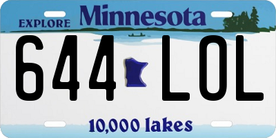 MN license plate 644LOL